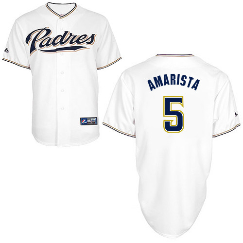 Alexi Amarista #5 Youth Baseball Jersey-San Diego Padres Authentic Home White Cool Base MLB Jersey